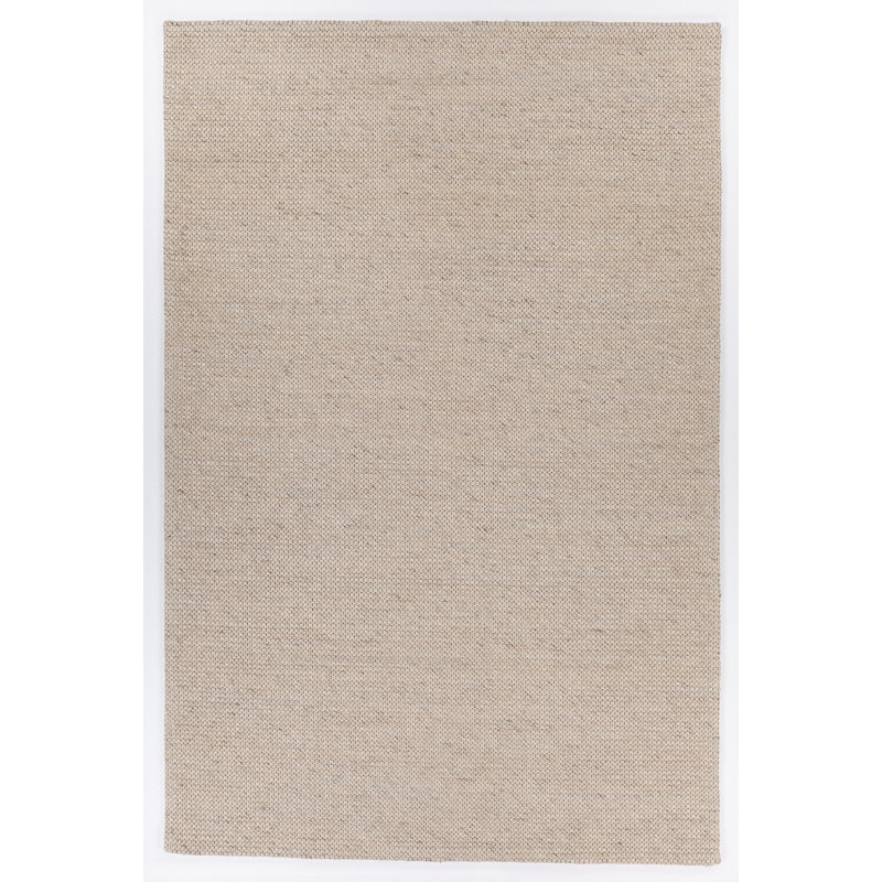 Tapis beige en laine / coton fait à la main Tori Dhurrie, Rectangle 5 pi x 7 pi 6 po