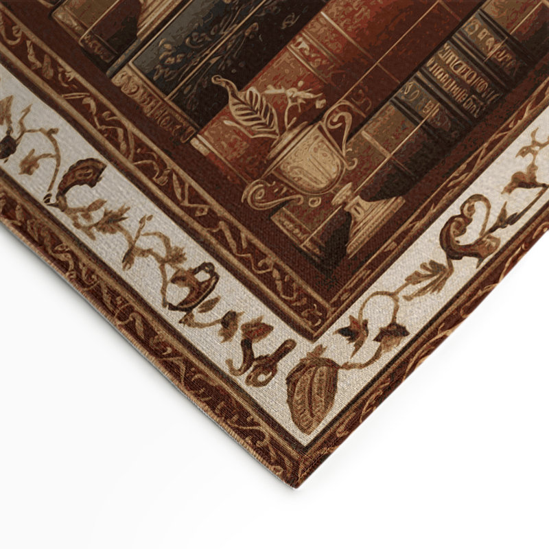 Tapis d'intérieur et d'extérieur brun français, Rectangle 5 pi x 7 pi