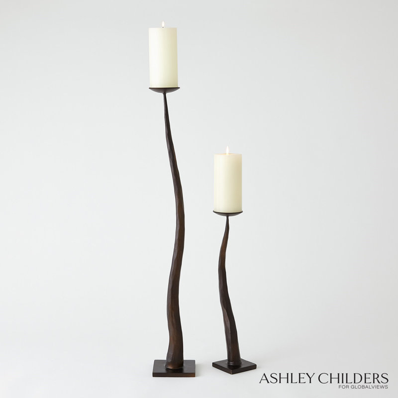 Chiseled Candle Holder-Short, 17" H x 3.5" W x 3.5" D