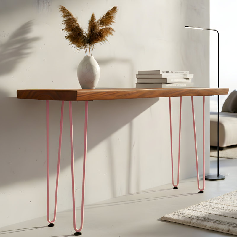 ROUS Hardware 36" Hairpin Furniture Legs – Steel Mid-Century Modern Table Legs, 4-Count, Blush (Pink), 36"
