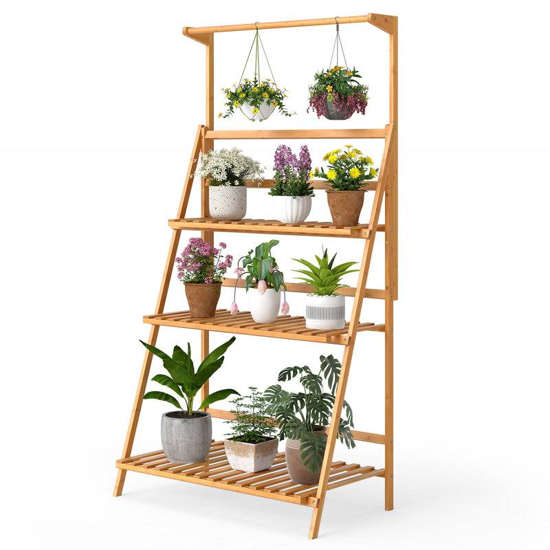 Support à plantes suspendu à 3 niveaux avec support à fleurs réglable