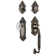 Nostalgic Warehouse Victorian Plate F Grip Handleset with Single Cylinder Deadbolt and Crystal Victorian Knob