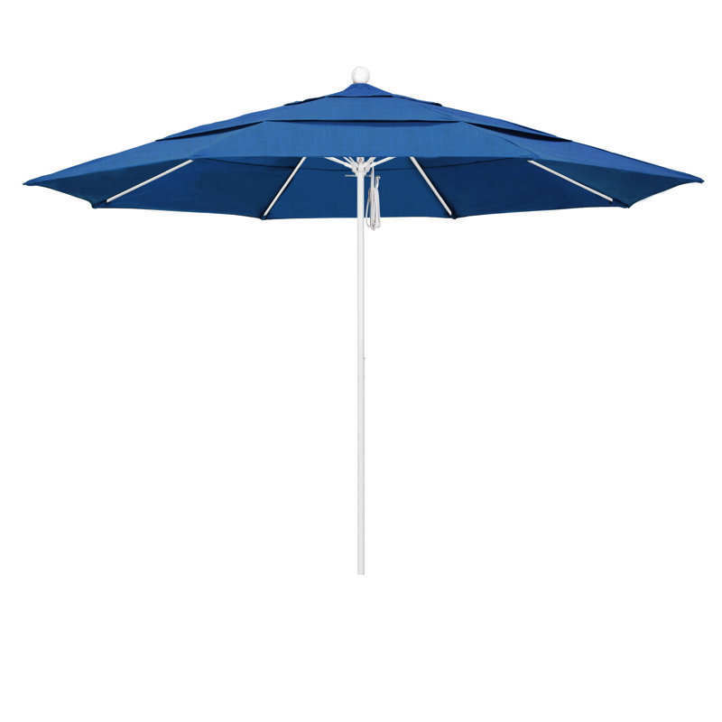 Parasol de marché 11 pi Silva, Toile Sunbrella® régate, Pierre noire