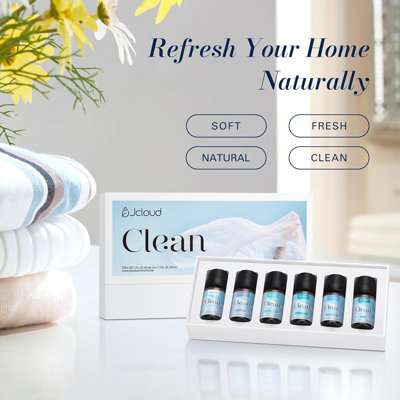 Essential Oils For Laundry, Clean Scent Fragrance Oils Set, Use With Wool Dryer Balls - Fresh Linen, Soft Laundry, Warm Cotton Essential Oils For Diffusers For Home, Natural Fresh Scent, 6x10ml