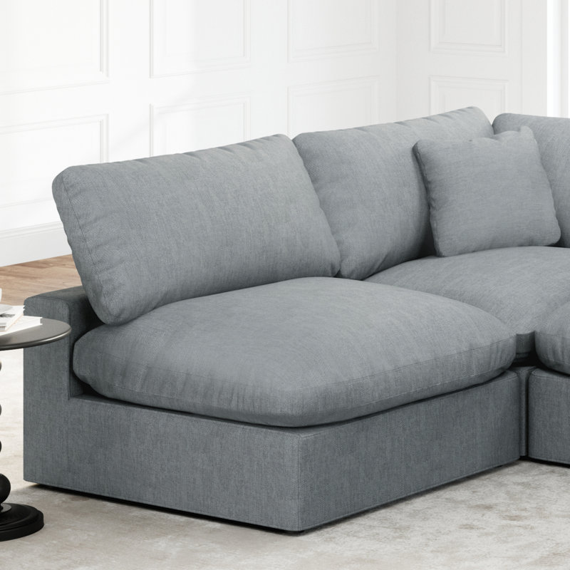 Upholstered Cloud Modular Sectional Sofa, Modern Comfy Couch Filled With Down, Convertible Deep Seat Couches For Living Room Apartment Lounge Bedroom