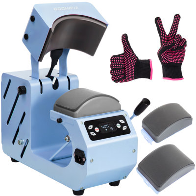 Auto Hat Heat Press Machine, Automatic Open/Release, 4 Memory Modes, Precise Temp/Timer Control, 6.54"x3.84"Curved Heat Plate, Hat Stretcher, for Caps, Sublimation, Vinyl, Heat Transfer