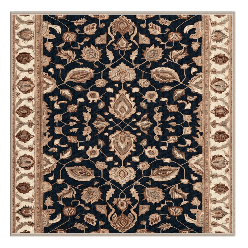 Machine Washable Persian Brown Area Rug, Square 4'