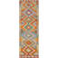 Tapis de couloir oriental multicolore en laine Kilim 3 x 10