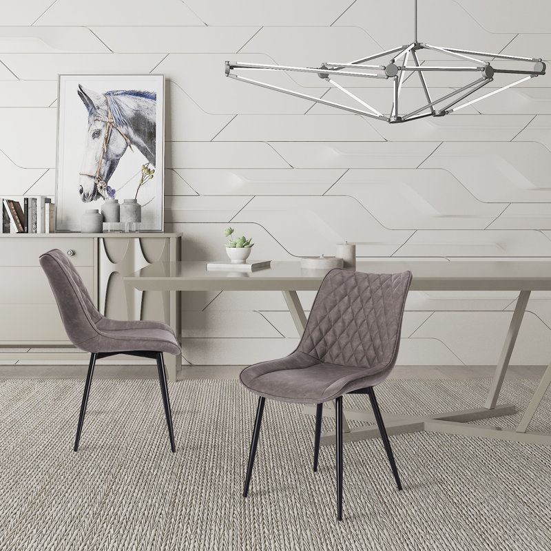 Alhambra 46.5cm H Upholstered Side Chair, Dark Grey, 2