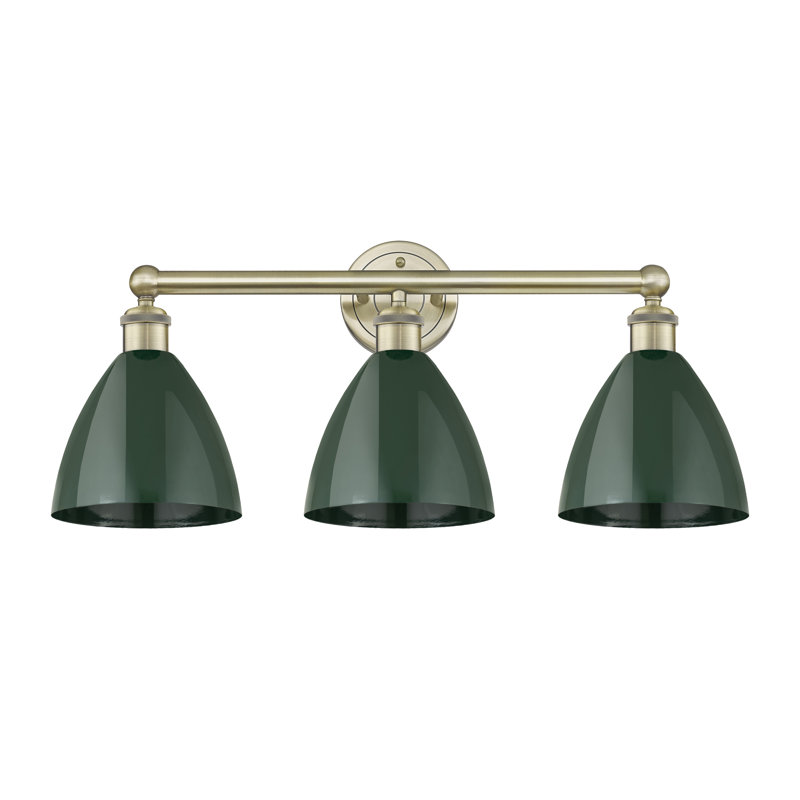 Anglie 3 - Light Dimmable Vanity Light, Green, Antique Brass