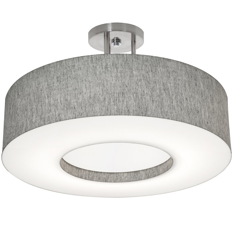 Plafonnier semi-encastré 1 lumière 15 po Montclair, Gris, H 10,75 po x l 19,25 po x P 19,25 po