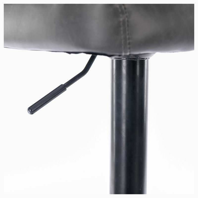 Annajean Adjustable Height Counter Stool, Dark Gray, Black