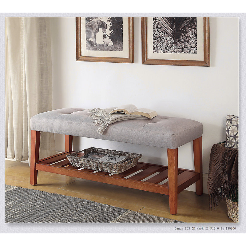 Banc 18 x 40 x 16, banc en chêne clair et banc à chaussures avec rangement, Gris clair