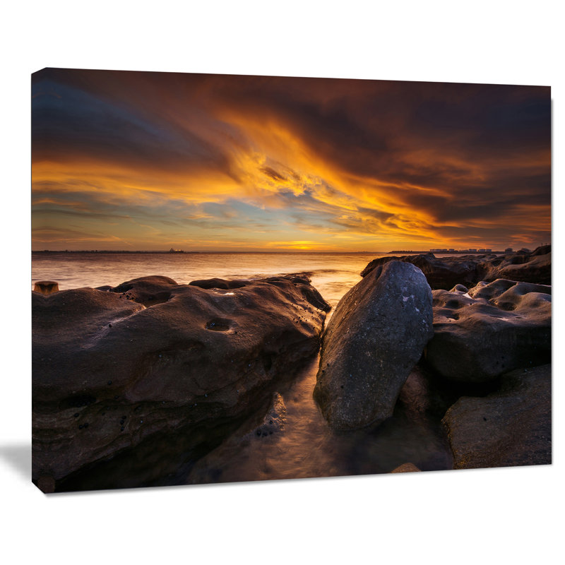 « la perhouse beach sydney », reproduction de photo sur toile tendue, H 20 po x l 20 po x P 1 po