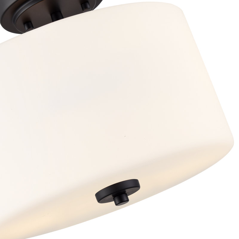 Plafonnier semi-encastré 2 lumières Alfred 22 po - noir mat, Noir mat