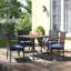 4 - Person Patio Dining Set Square Table with Cushions Included-1371212515-1371212516