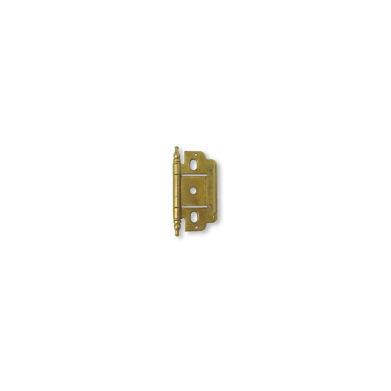 Premium Wrap-Around Single Hinge for Doors 3/4" Flush Minaret Tip Burnished Brass 2 1/2"