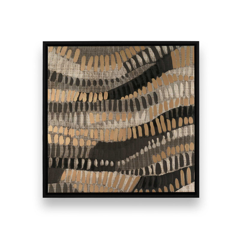 «Metallic ondulation II» par June Erica Vess, reproduction d'art sur toile, H 12 po x l 12 po, Noir