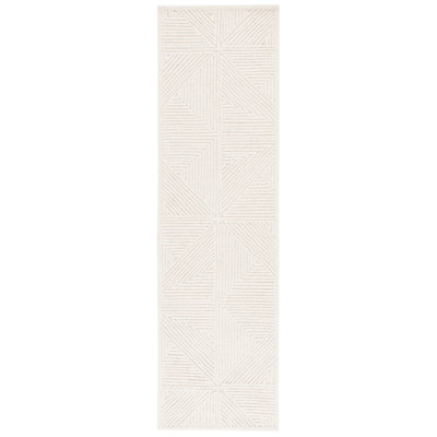 Lisabet Textural Hand Tufted Wool/Cotton Geometric Rug in Ivory