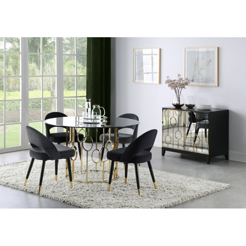 Chaise d'appoint rembourrée en velours Fitts, Gris