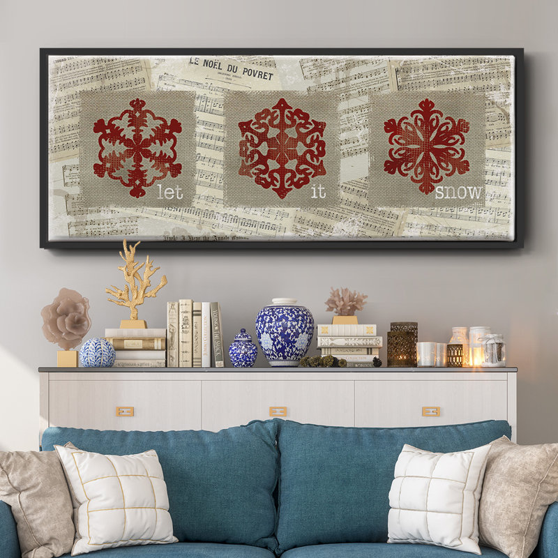Toile de jute avec flocons de neige et toile encadrée