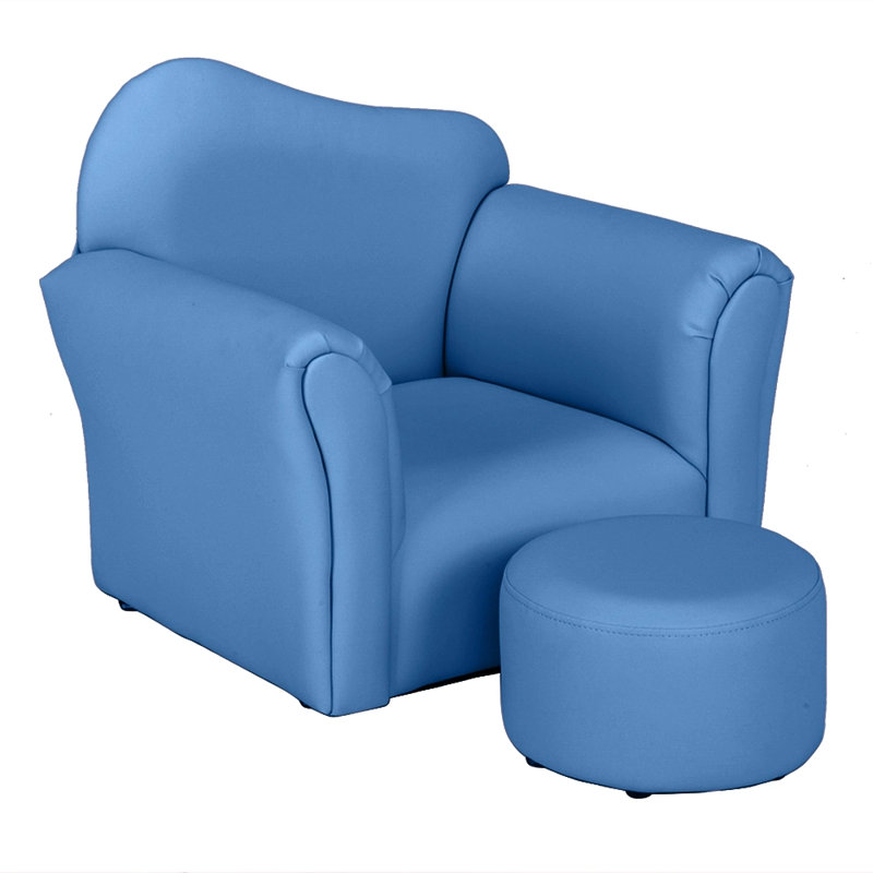 Aristotle Upholstered 22'' Sofa, Blue Nylon