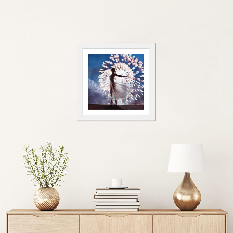 " Fireworks " by Hobopeeba, White Paper, White, 16'' H x 16'' W x 1'' D