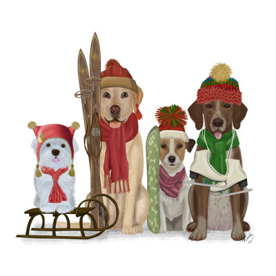 «Christmas Des - Winter Sports Fans» par Fab Funky - impression sur toile tendue