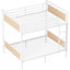 Lit superposé simple au dessus d'un lit simple en métal avec 3 marches, blanc, détachable et convertible, robuste, lit industriel blanc Idéal, chambres de garde-corps, surface lisse, rangement de 8,1 po, poids de 300 lb