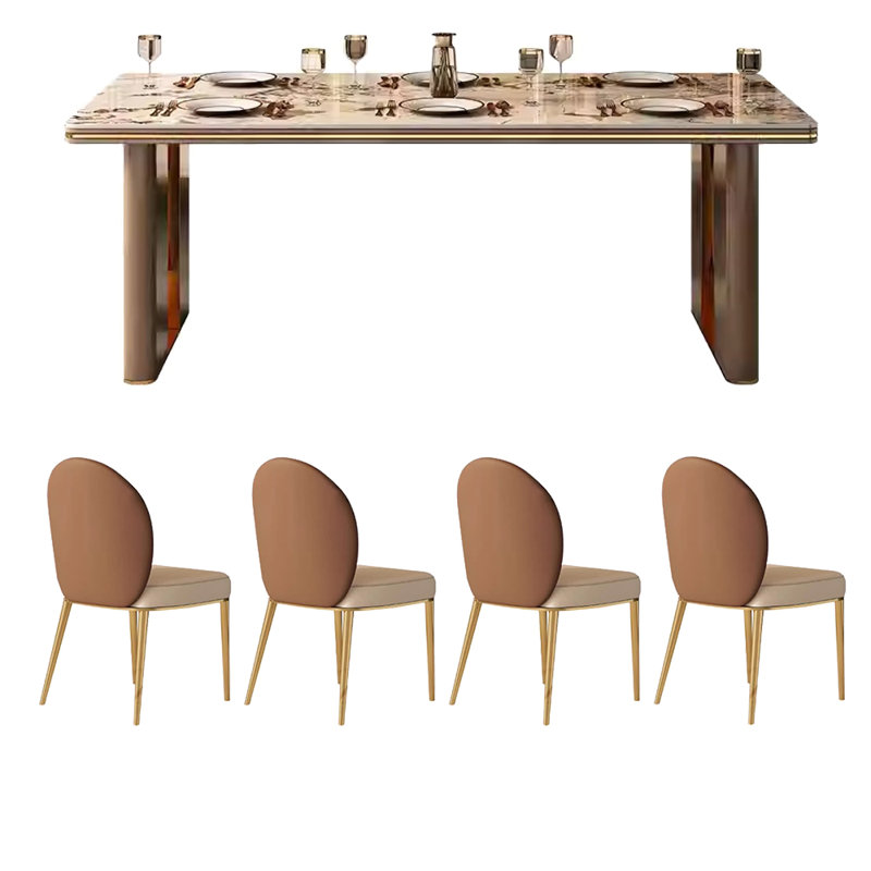 Table et chaise haut de gamme légère et luxueuse, H 29,5 po x L 78,7 po x l 31,4 po