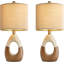 Ensemble de salon et de chambre à coucher Boho 2 Petite maison de campagne en rotin Lampe de table de chevet à décoration rustique de 19 po pour bureau compatible avec les ampoules intelligentes (n'inclut pas les ampoules)-284143927