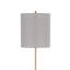 Lampe sur pied Plue 62 po, poteau brun avec base en bois étoile, abat-jour blanc
