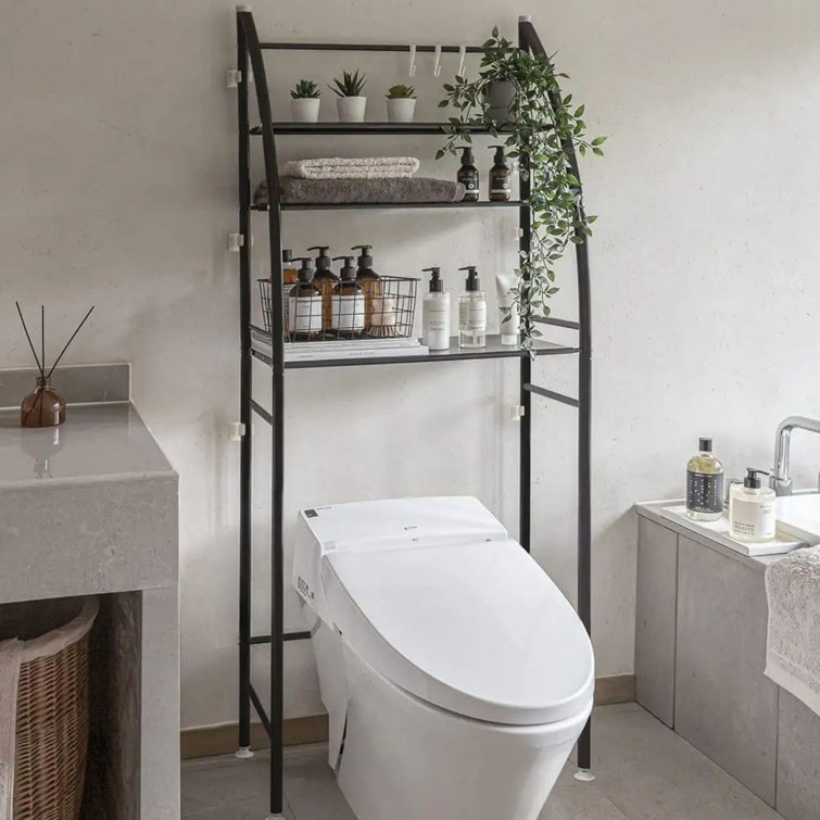 3 Tier Bathroom Storage Shelf Above Toilet, Bathroom Space Saving Rebrilliant Finish: Gray