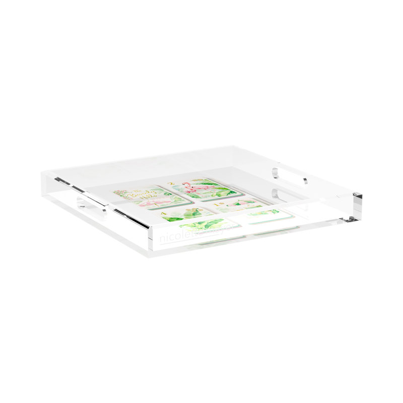 Mahjong Acrylic Decorative Tray, 15"W x 15"D x 2"H