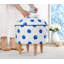 Élégant pouf avec pieds en bois de hêtre, 17,7 po de hauteur x 16,9 po de diamètre | Revêtement 50% coton / 50% lin, 35 éponges orthopédiques, 2,4 po d'épaisseur | Parfait pour les salons modernes et les espaces confortables