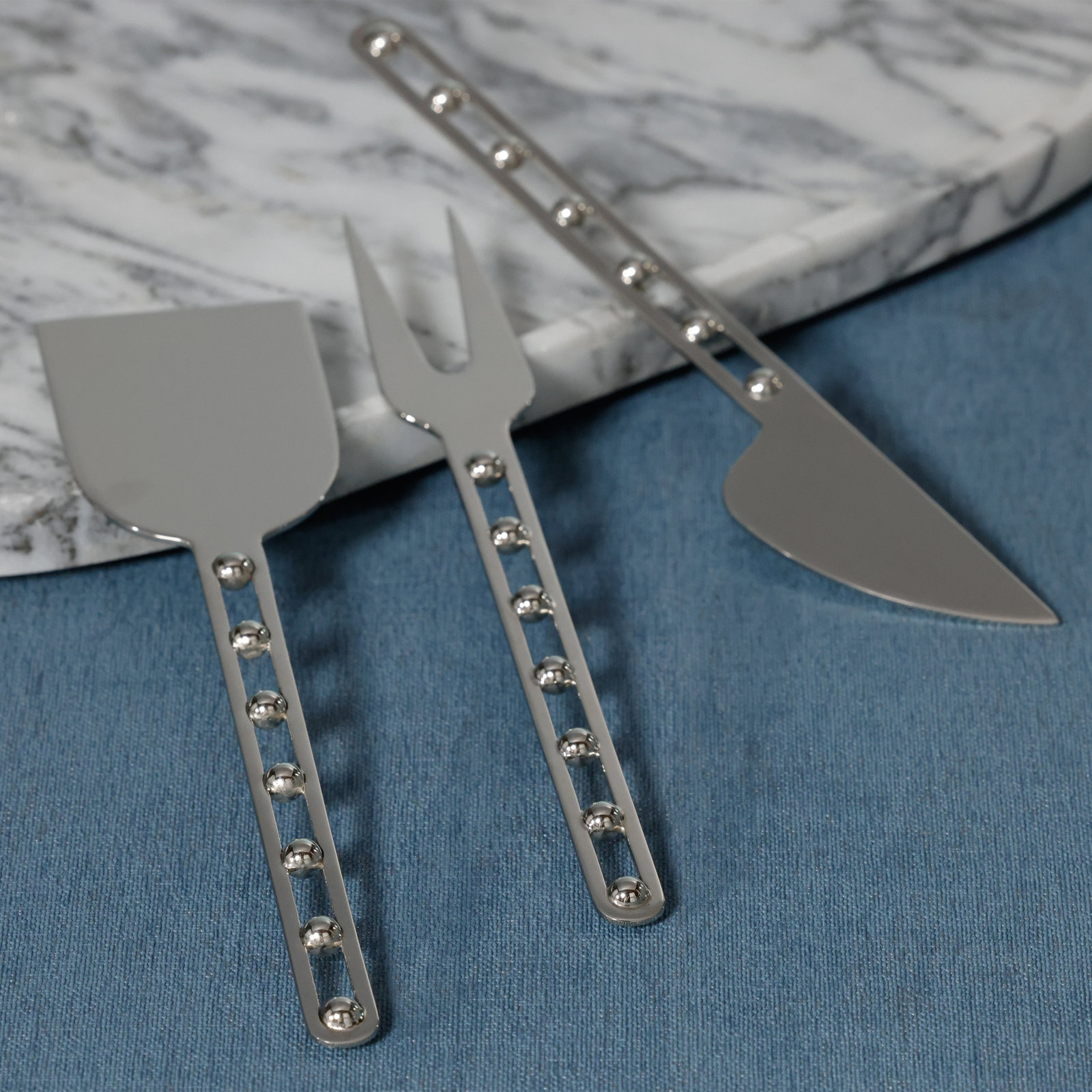 Stainless Steel Cheese Knife Set, Nickel