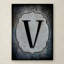 « letter v », art textuel sur toile tendue-21938974