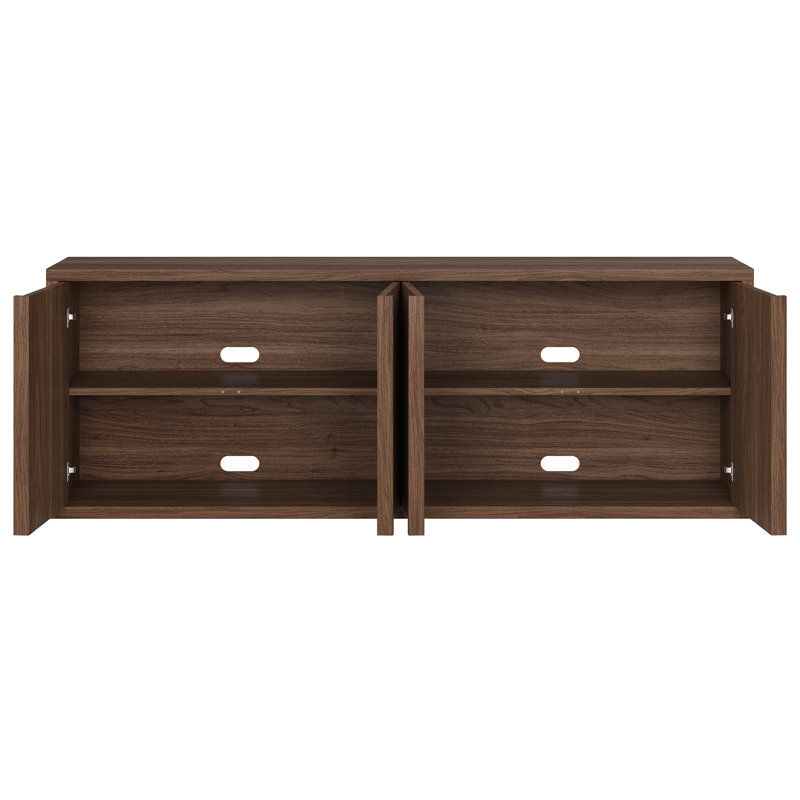 Savin Rectangular TV Stand for TV's up to 75", Satin Walnut