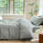 DONEUS Striped Duvet Cover Set 100% Washed Cotton Linen Like Soft Feelling Breathable Bedding-120141890-113054928