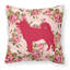  Coussin décoratif à fleurs roses 14 po Shiba Inu Shabby Elegance-2103857111