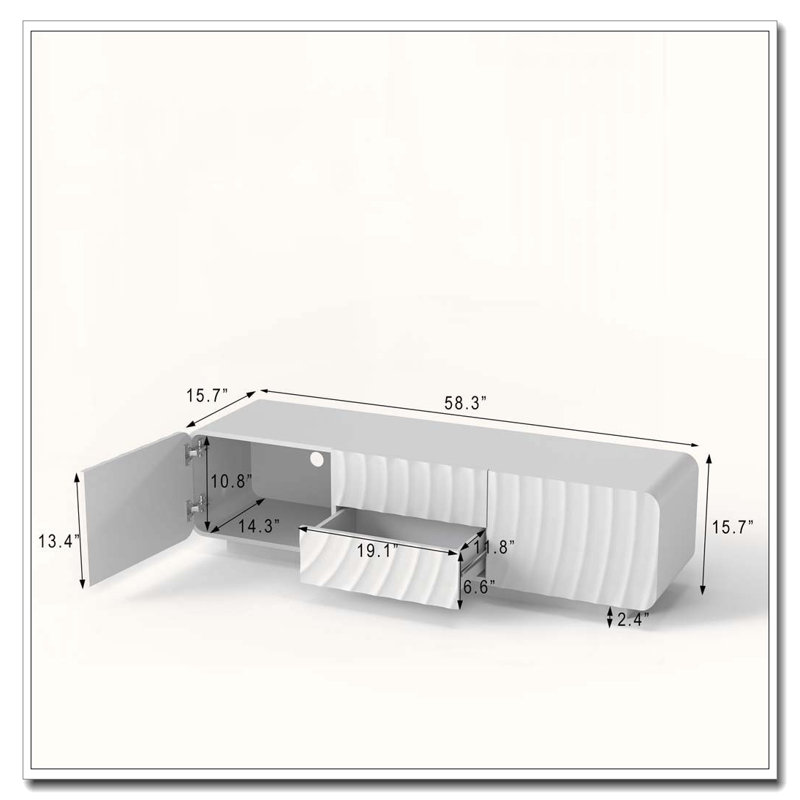 58''Tv Stand, White