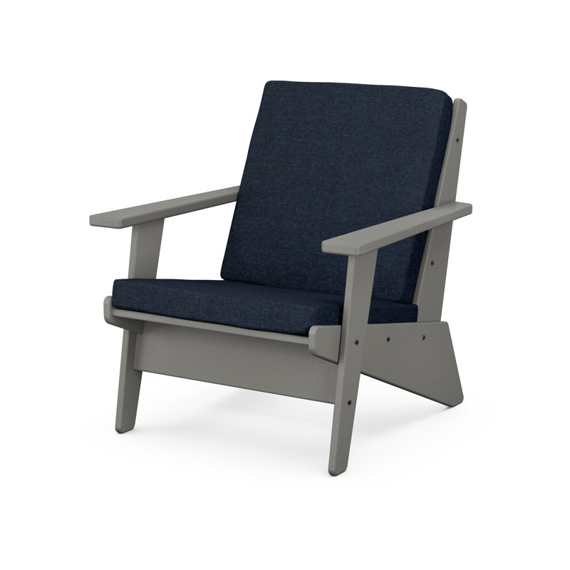 Riviera Modern Lounge Chair, Slate Gray, Cast Ash