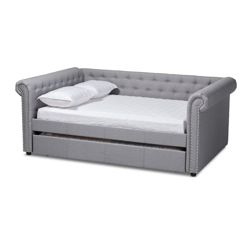 Lit de jour avec couchette Michella, Double, gris