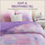 Ensemble de couette 4 pièces pour lit double/queen, motif tie-dye aquarelle, avec oreiller en fausse fourrure, 229 x 229 cm-135278180