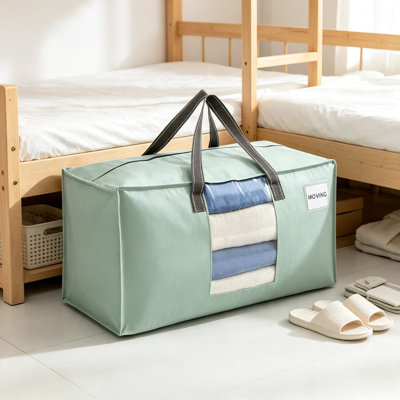 Heavy Duty Moving Bags with Clear Window, Packing Supplies for Storage, Alternative to Moving Boxes, Durable Clothes Storage Bins for Blankets, Comforters, and Dorm Essentials