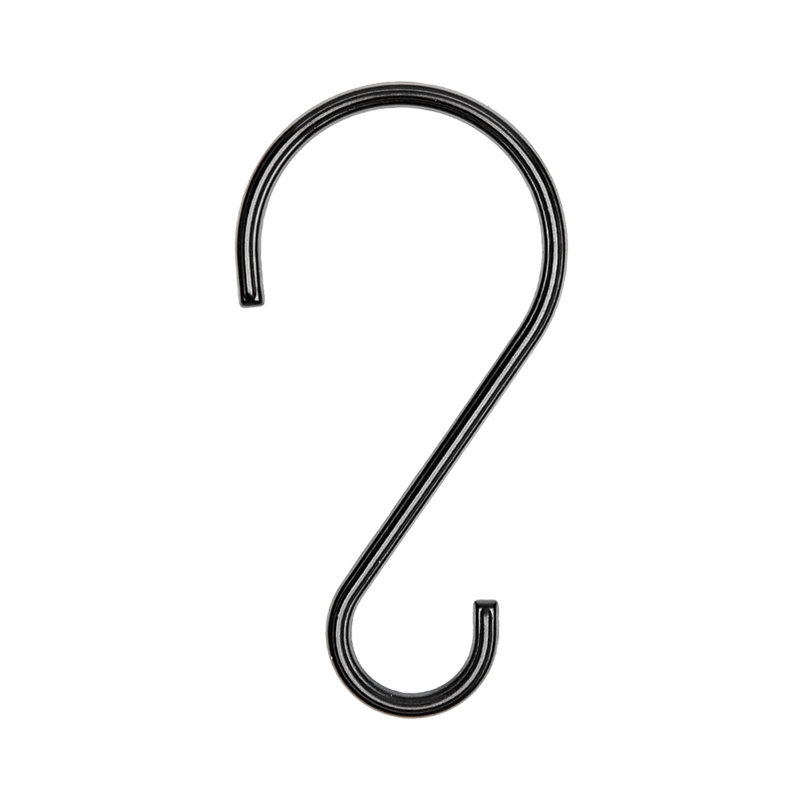 Matte Black Rustproof Zinc Shower Curtain Hooks Set of 12