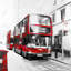 Red bus londoner - Toile encadrée moderne grise pour la décoration intérieure
