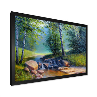 «River Bien qu'une forêt d'été», reproduction sur toile flottante