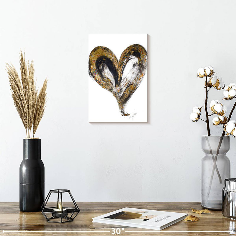 Hardie Gold And Black Heart, 12" H x 8" W