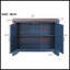 Console de style rétro avec rangement réglable, parfaite pour le vestibule et le salon, plateau bleu marine et brun-1688515931-1688515940